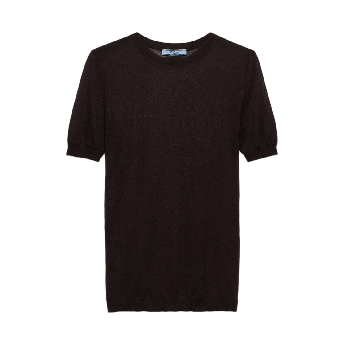 P24U2V-18DN-F0003 (W) Prada Cashmere and Silk Crew-Neck Sweater Dark Brown