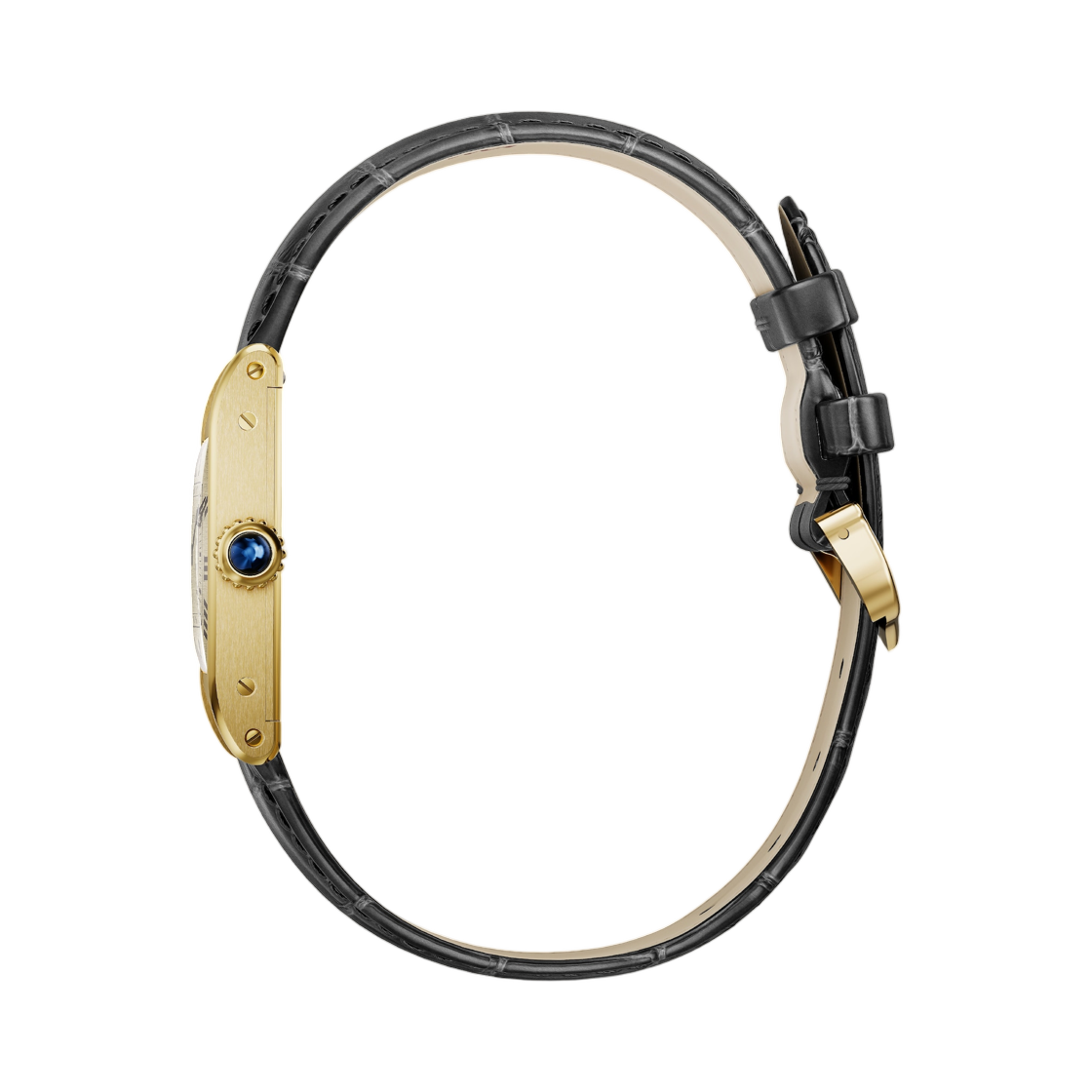 까르띠에 탱크 노말 워치 옐로우 골드 다크 그레이 앨리게이터 스킨(Cartier Tank Normale Watch Yellow Gold Dark Grey Alligator Skin) - 2