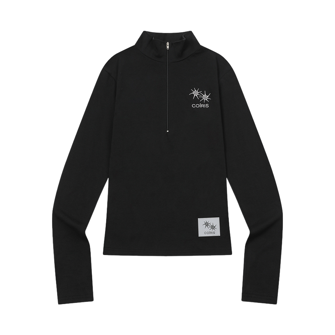 코이리스 유이나 라이트 슬림핏 크롭 반집업 블랙(Coiris Yuina Light Slim Fit Crop Half Zip-Up Black) - 1