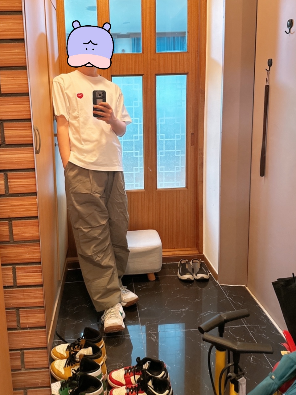 Carhartt WIP S/S Double Heart T-Shirt White 착용 스타일