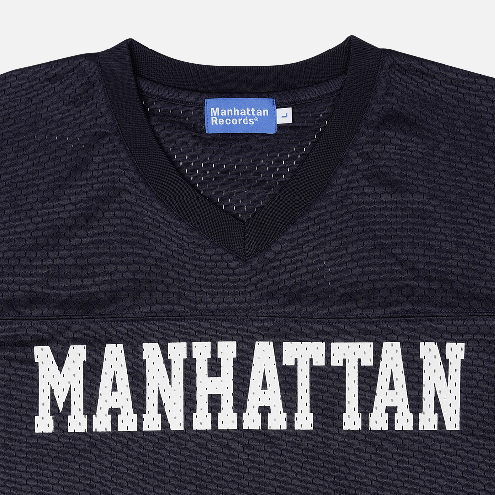 맨하탄 레코즈 풋볼 메쉬 티 - 네이비(Manhattan Records Football Mesh Tee - Navy) - 4