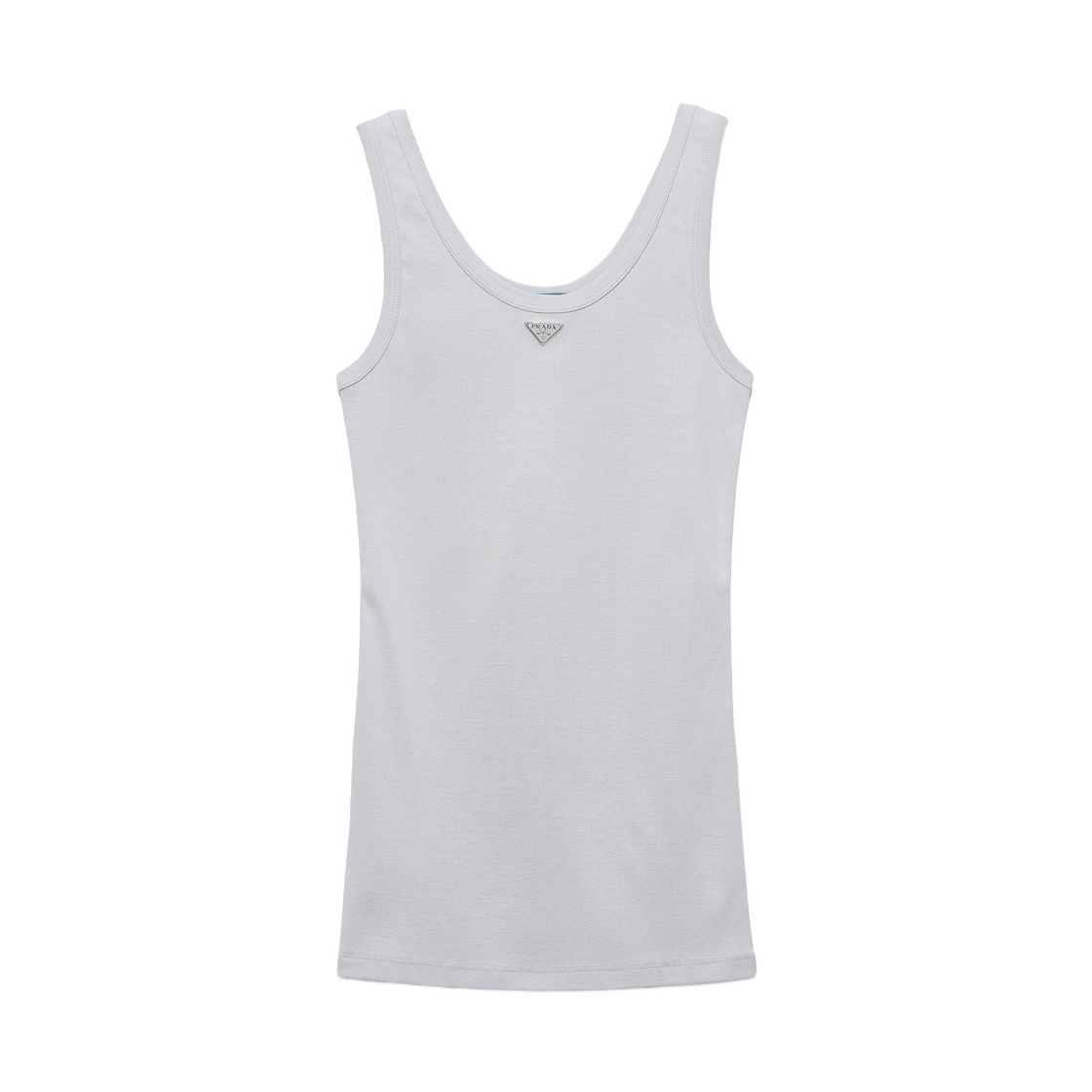 (W) 프라다 립드 니트 탱크탑 마블 그레이((W) Prada Ribbed Knit Tank Top Marble Gray)