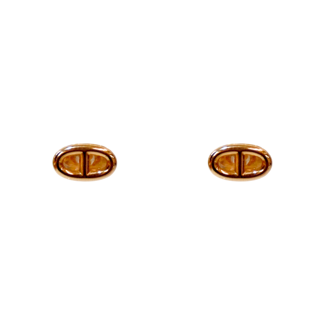 ITGDMWBVK94S Hermes 750 Rose Gold Chandal Mini Earrings C-B61212