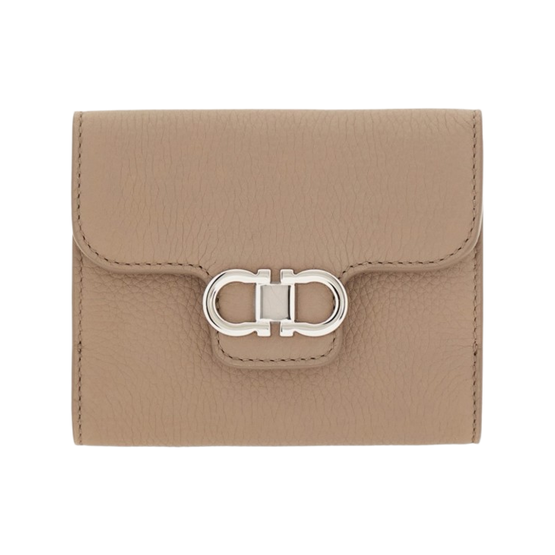 페라가모 간치니 컴팩트 월렛 토프 핑크 파우더드(Ferragamo Gancini Compact Wallet Taupe Pink Powdered) - 1