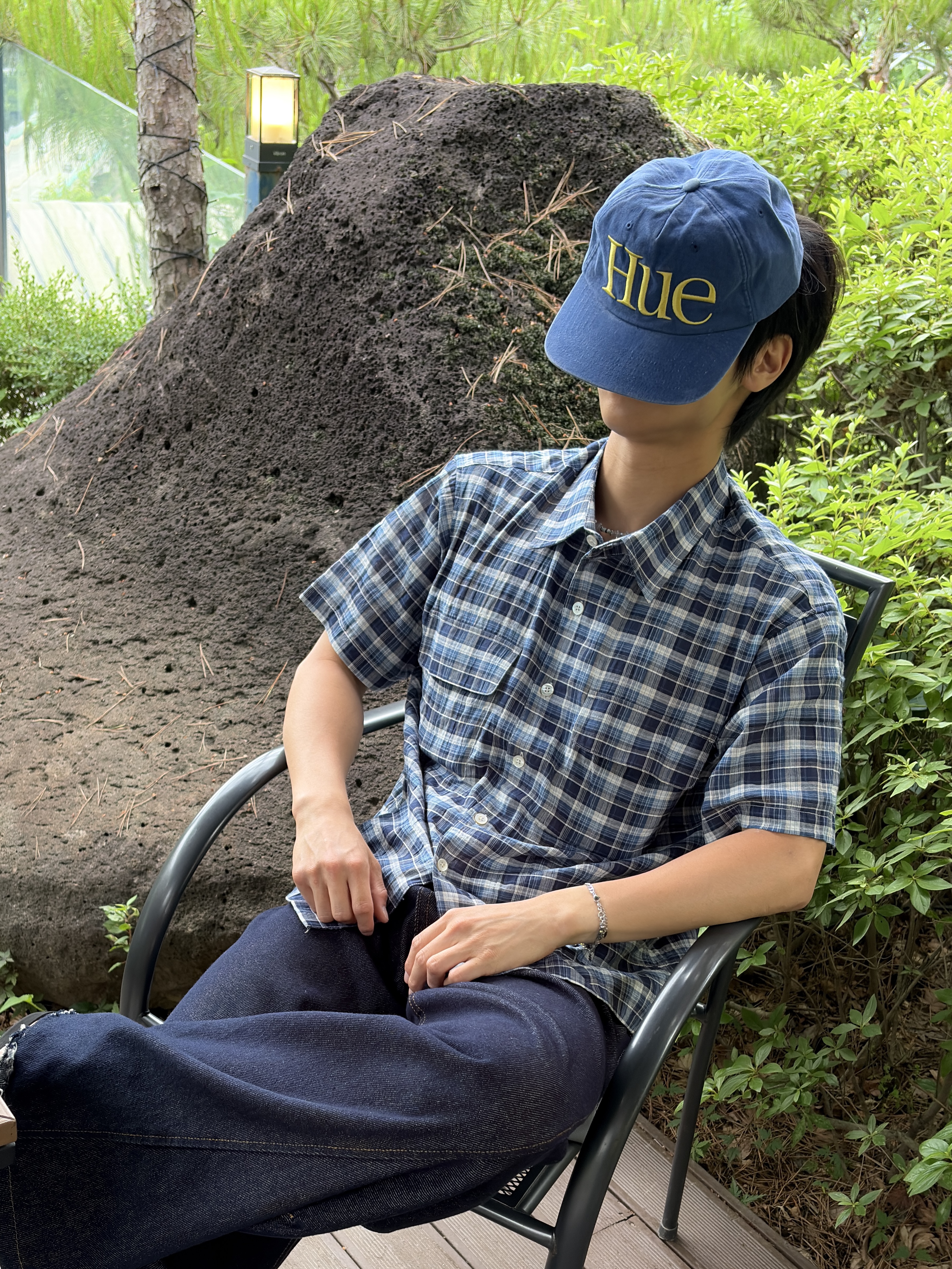 noun Crop Check Shirts Blue 착용 스타일 - 7