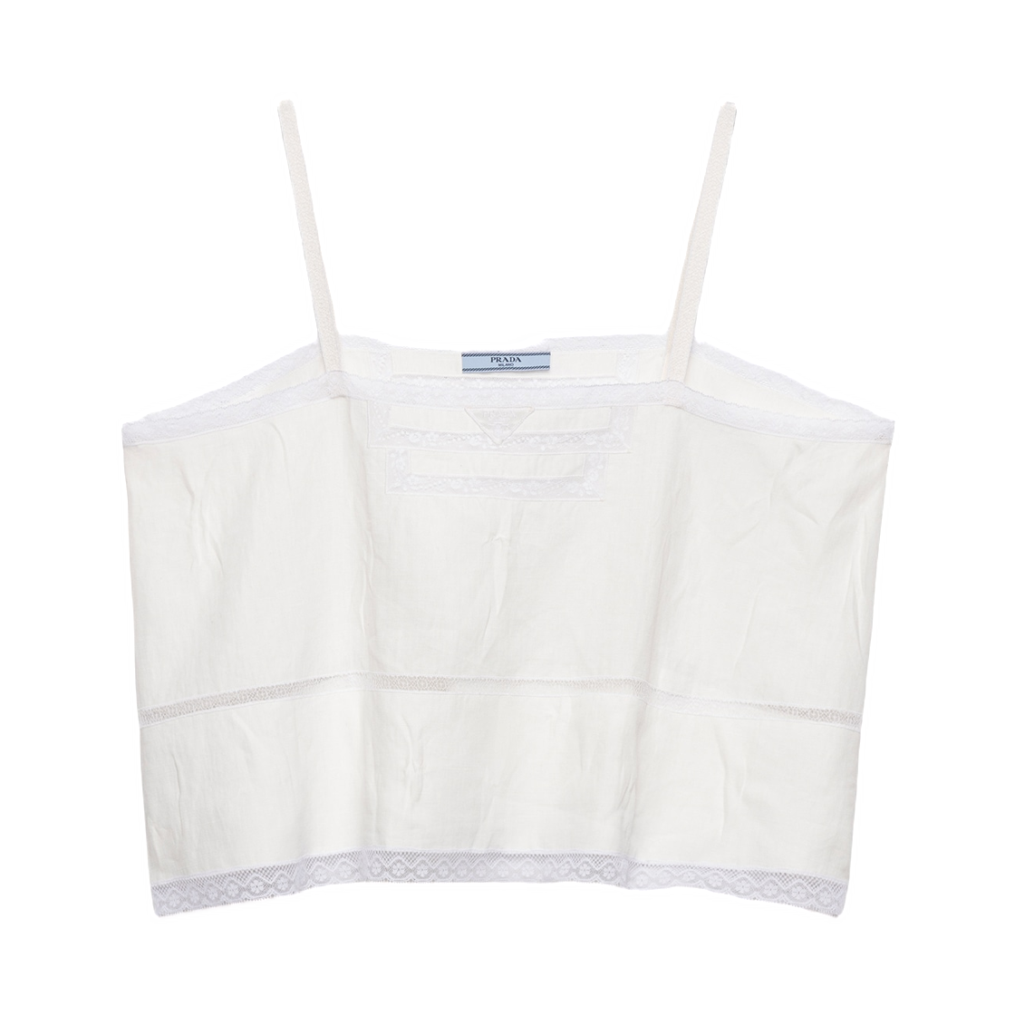 P902OR-192T-F0009 (W) Prada Linen Top White