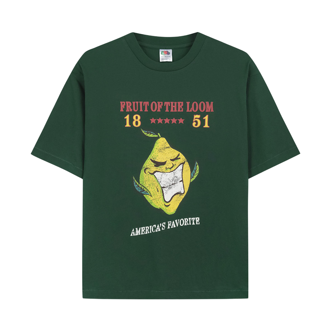 프룻오브더룸 프룻 1851 레몬 반팔티셔츠 그린(fruitoftheloom Fruit 1851 Lemon Banpal T-shirts GREEN)