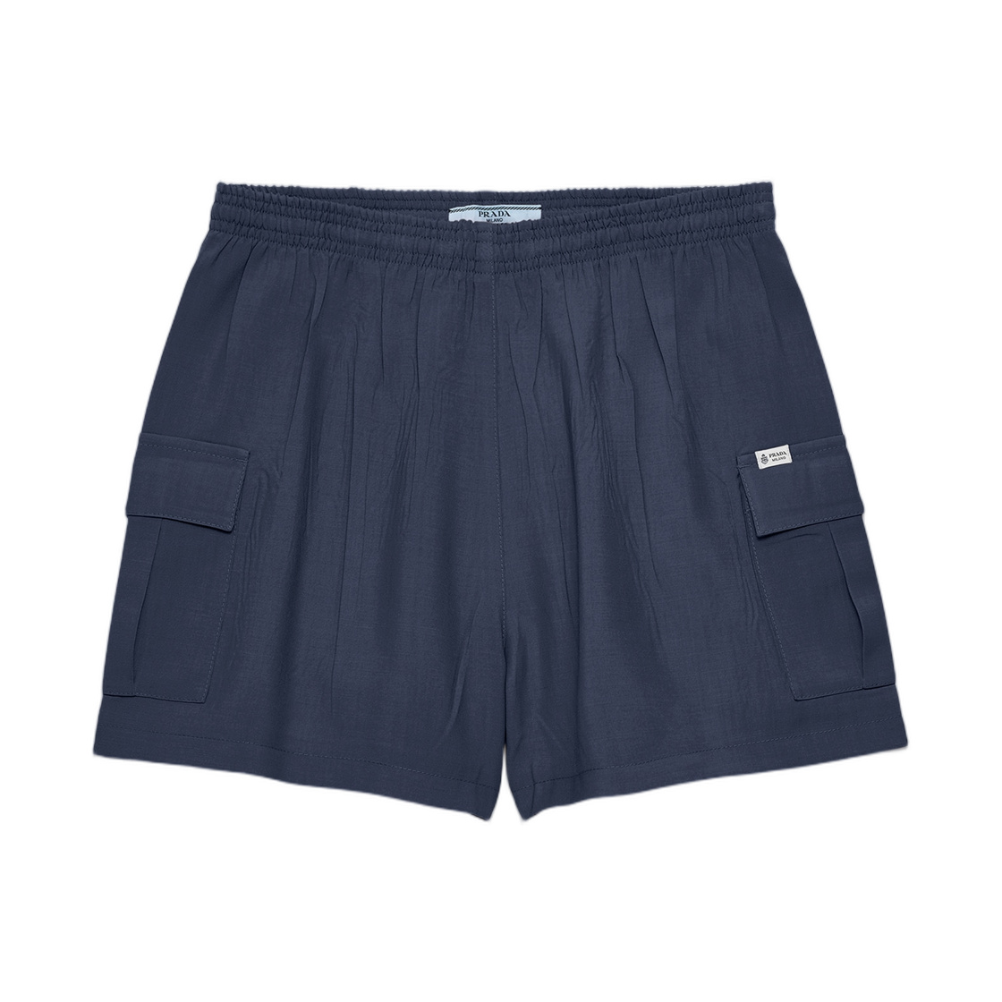 P243K-17LK-F0008 (W) Prada Light Mohair Shorts Navy