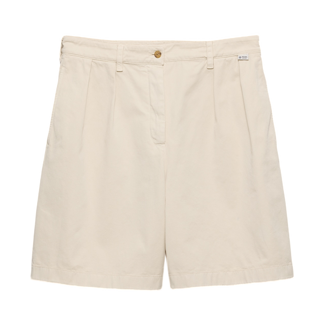 P262KC-192A-F0036 (W) Prada Old Gabardine Bermudas Sand Beige