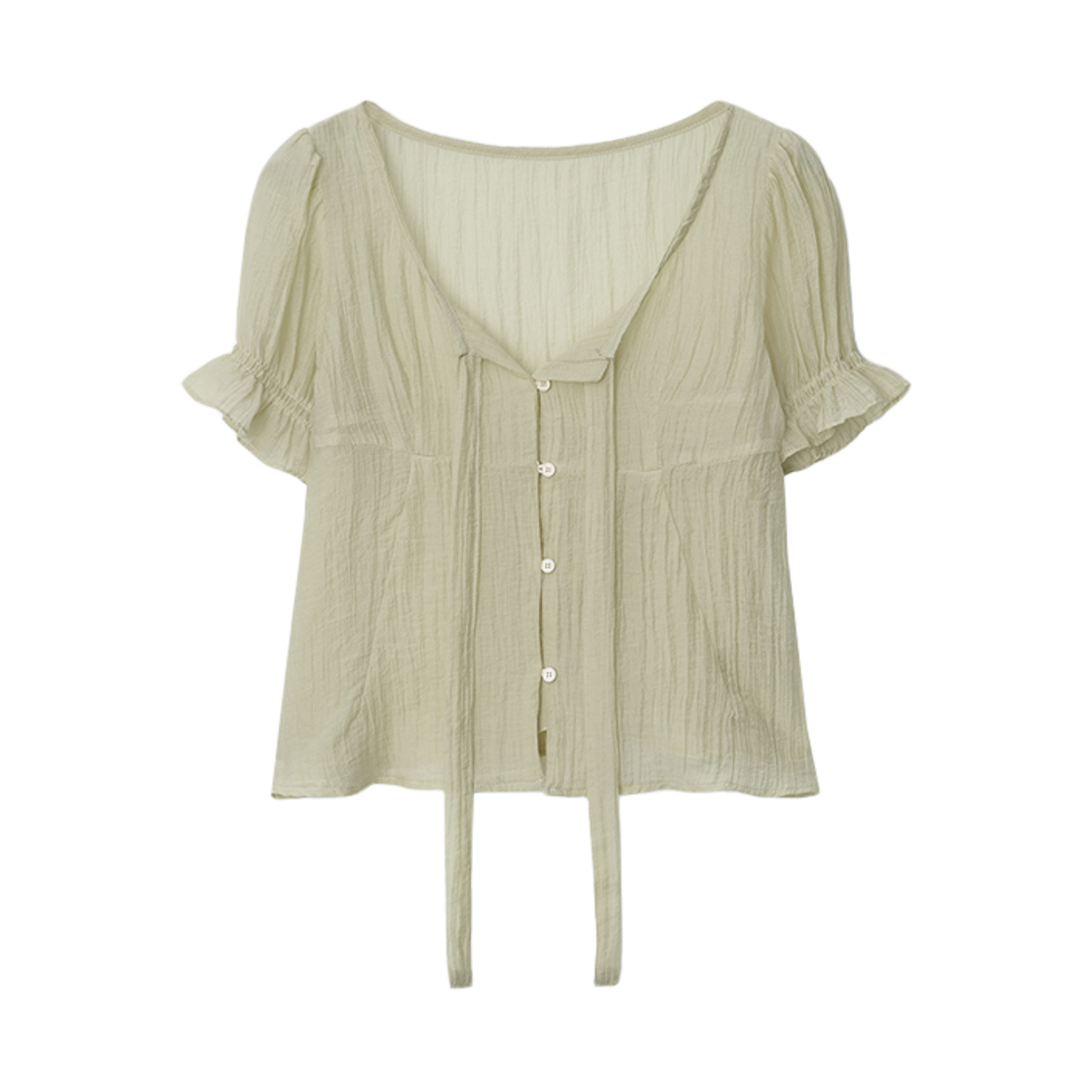 뮈르뮈르 디아베 타이 셔링 블라우스(MURMURE Diabe Tie Shirred Blouse Beige)