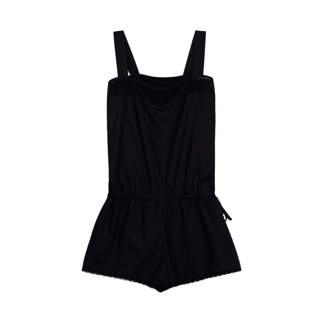뮈르뮈르 홉스 레이스 리본자수 점프수트 블랙(MURMURE Hops Lace Shorts Jumpsuit Black) - 1