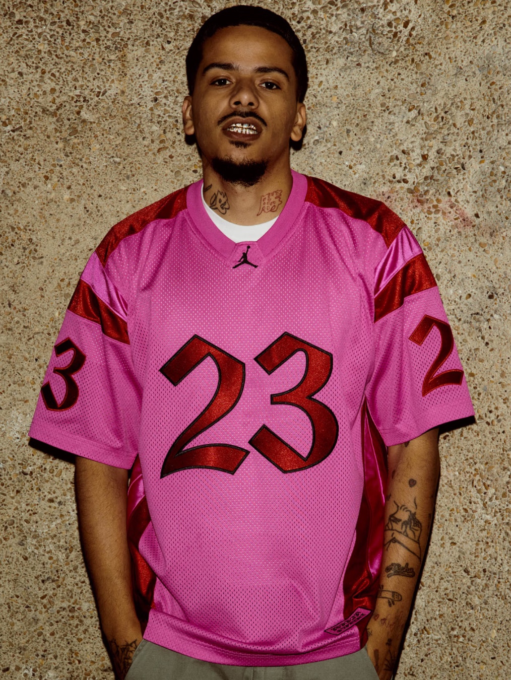 Supreme x Jordan Track Jacket Pink - 26SS, Supreme x Jordan Zip Up Hooded Sweatshirt Pink - 26SS 착용 스타일 - 10