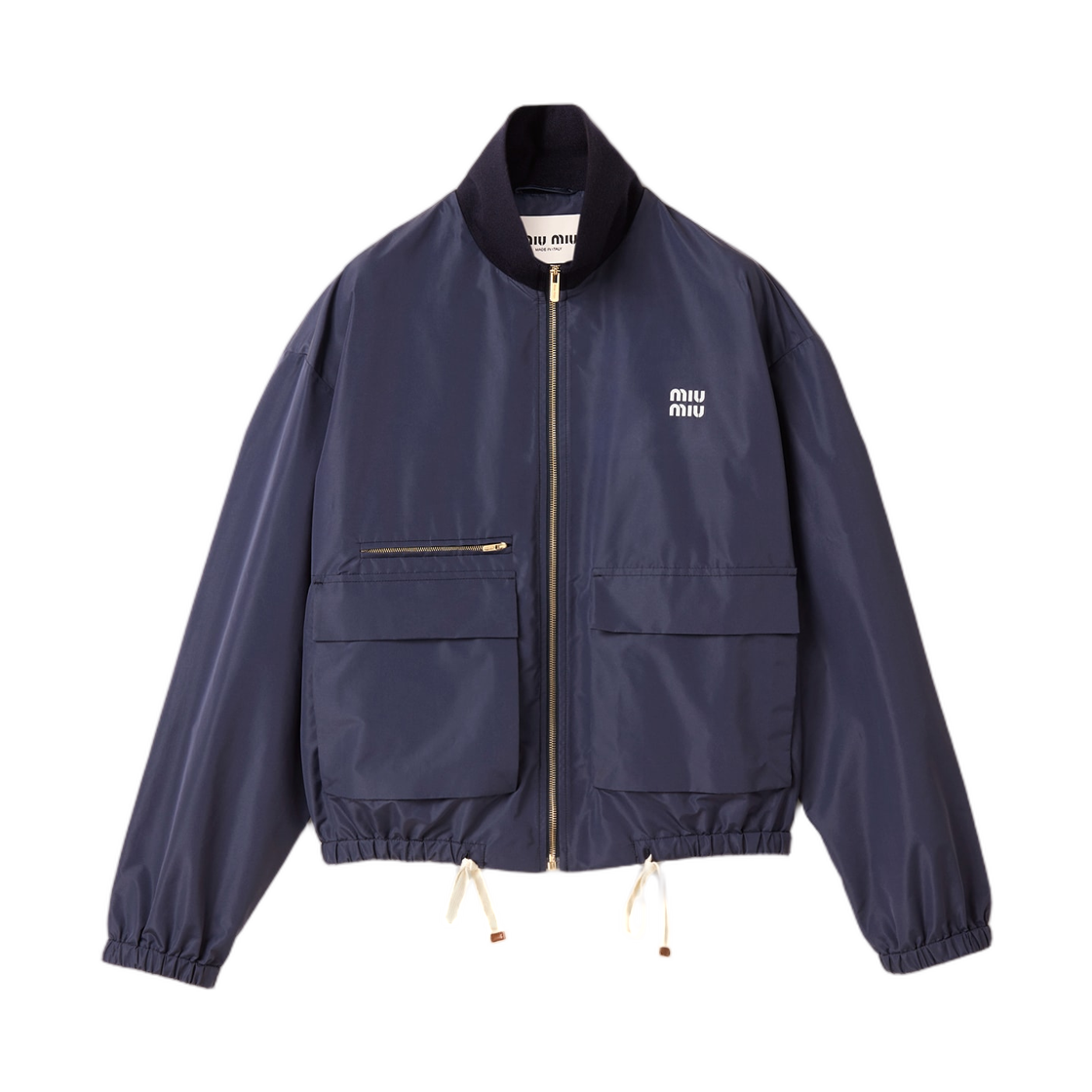 ML1517-13MF-F0008 (W) Miu Miu Technical Fabric Blouson Jacket Navy