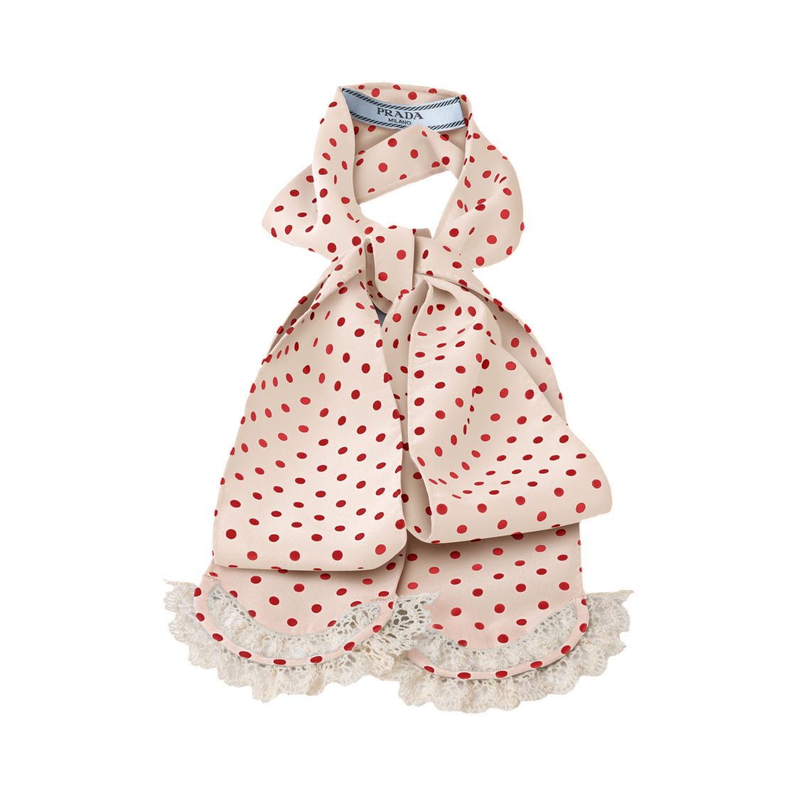 P791C-19ZN-F0P26 (W) Prada Polka-Dot Marocain Scarf Sand Red