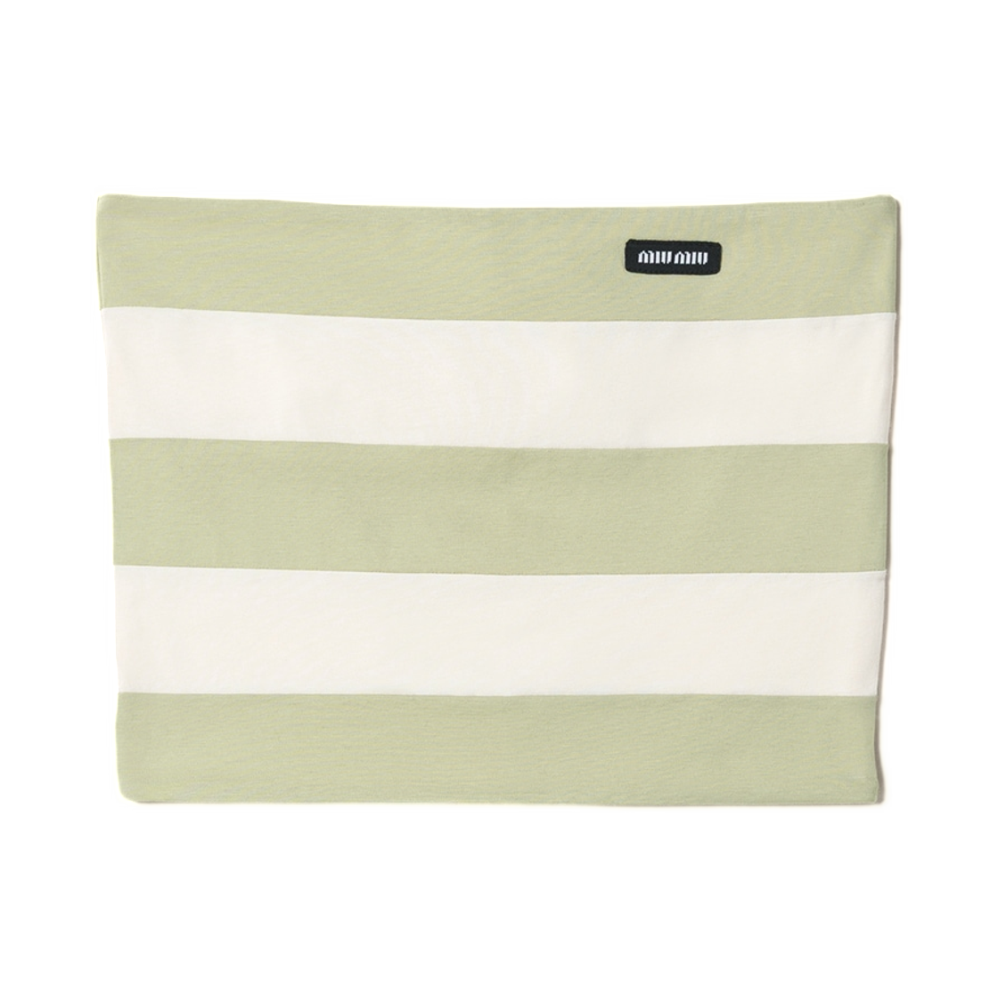 (W) 미우 미우 스트라이프 저지 탑 페일 로즈 아가베((W) Miu Miu Striped Jersey Top Pale Rose Agave)