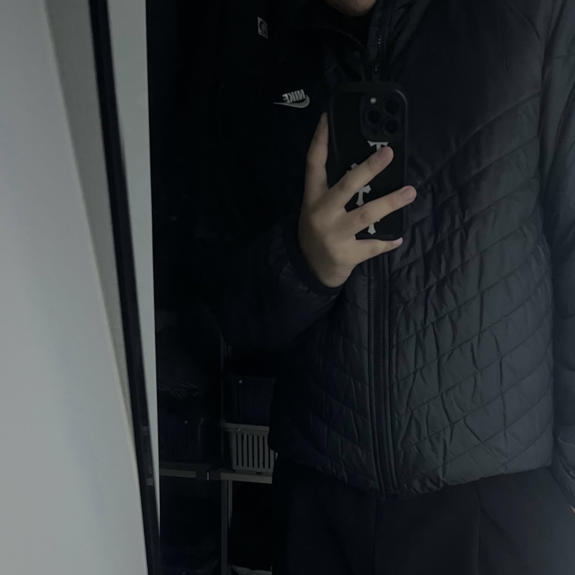 Nike NSW Therma-Fit Windrunner Water-Resistant Puffer Jacket Black Sail - Asia 착용 스타일