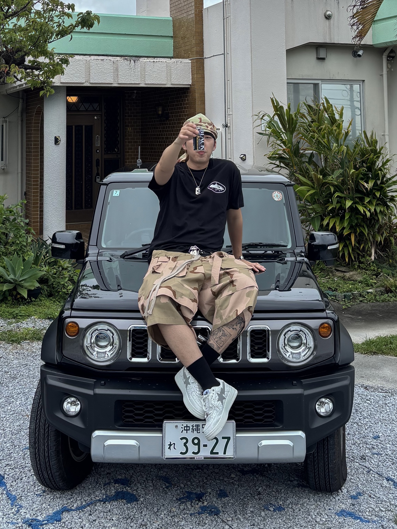 Wapworks Field Safety Bermuda Desert, BAPE x JJJJound Bape Sta Low White Light Grey 착용 스타일 - 4