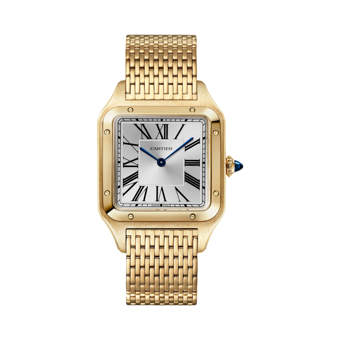 까르띠에 산토스-뒤몽 워치 옐로우 골드 핑크 골드 옐로우 골드 브레이슬릿(Cartier Santos-Dumont Watch Yellow Gold Pink Gold Yellow Gold Bracelet)