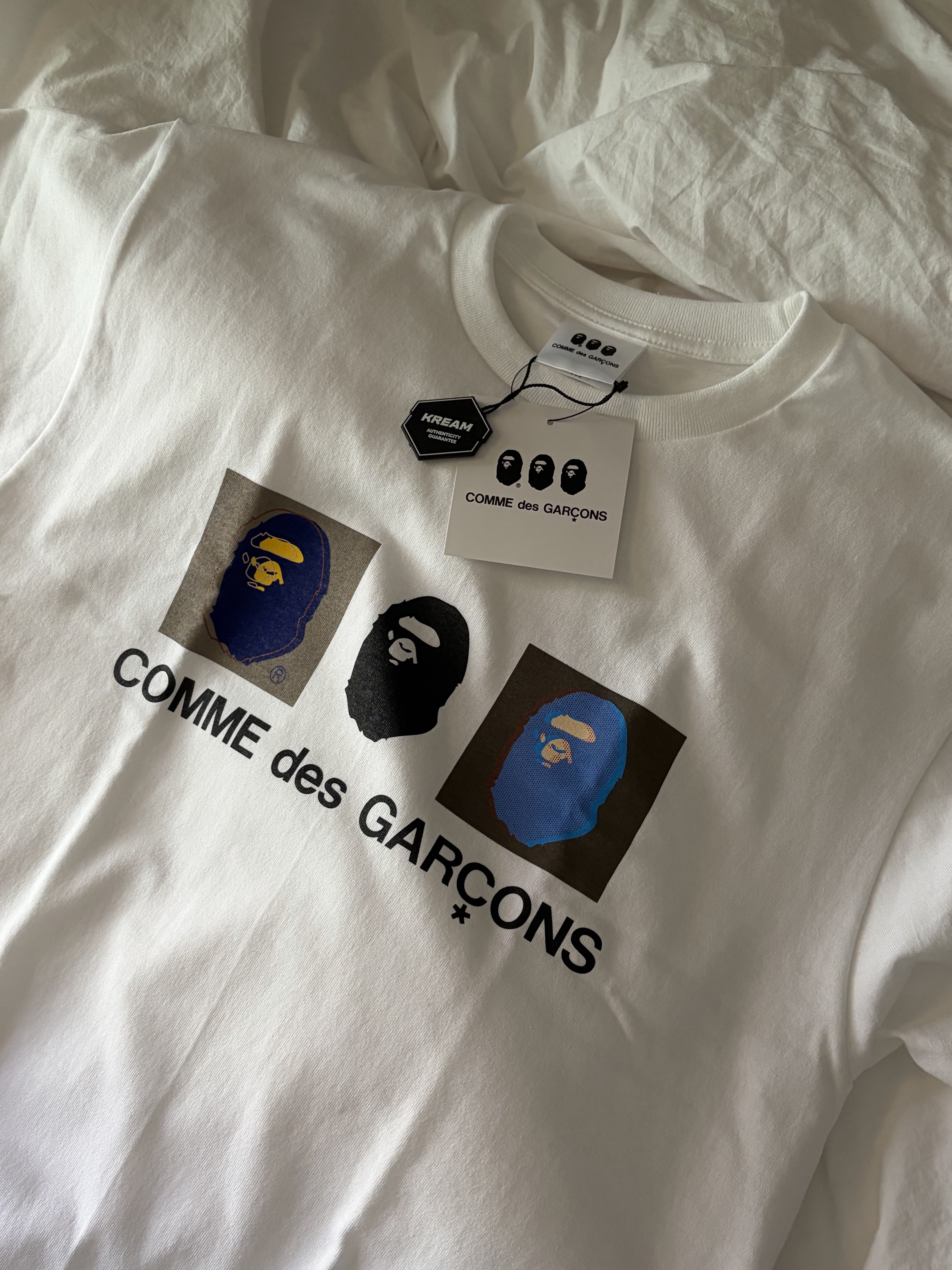BAPE x Comme des Garcons Osaka Screen T-Shirt White 착용 스타일