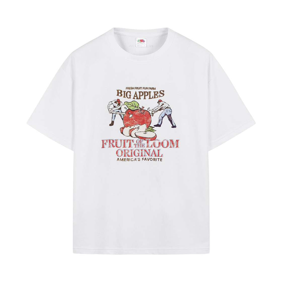 프룻오브더룸 오리지널 피그먼트 애플 반팔티셔츠 화이트(fruitoftheloom Original Pigment Apple Banpal T-shirts WHITE)