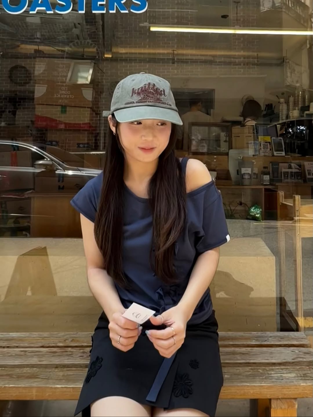 Knitted Palmtree Logo Ballcap Khaki, Knitted Palmtree Logo Ballcap Charcoal 착용 스타일 - 3