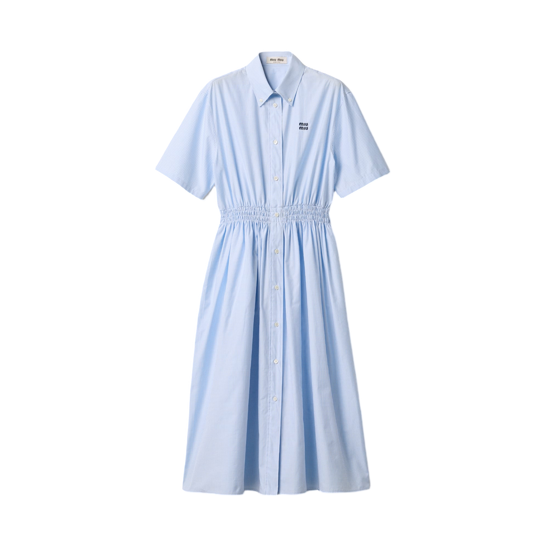 MF5905-197I-F0UB3 (W) Miu Miu Gingham Check Dress White Light Blue