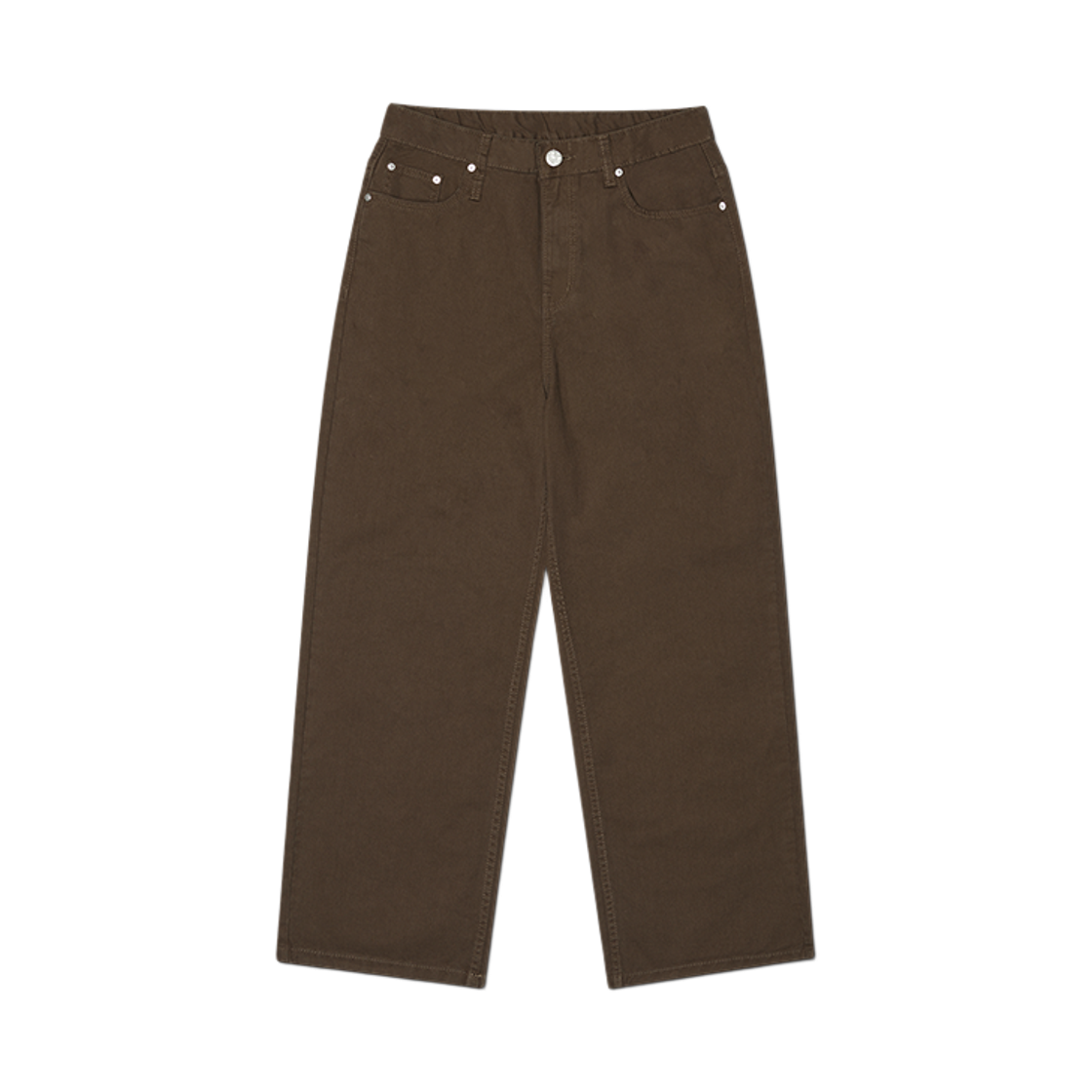 NMSS62PT02BRW NOMANUAL Roomy Loose Cotton Pants Brown