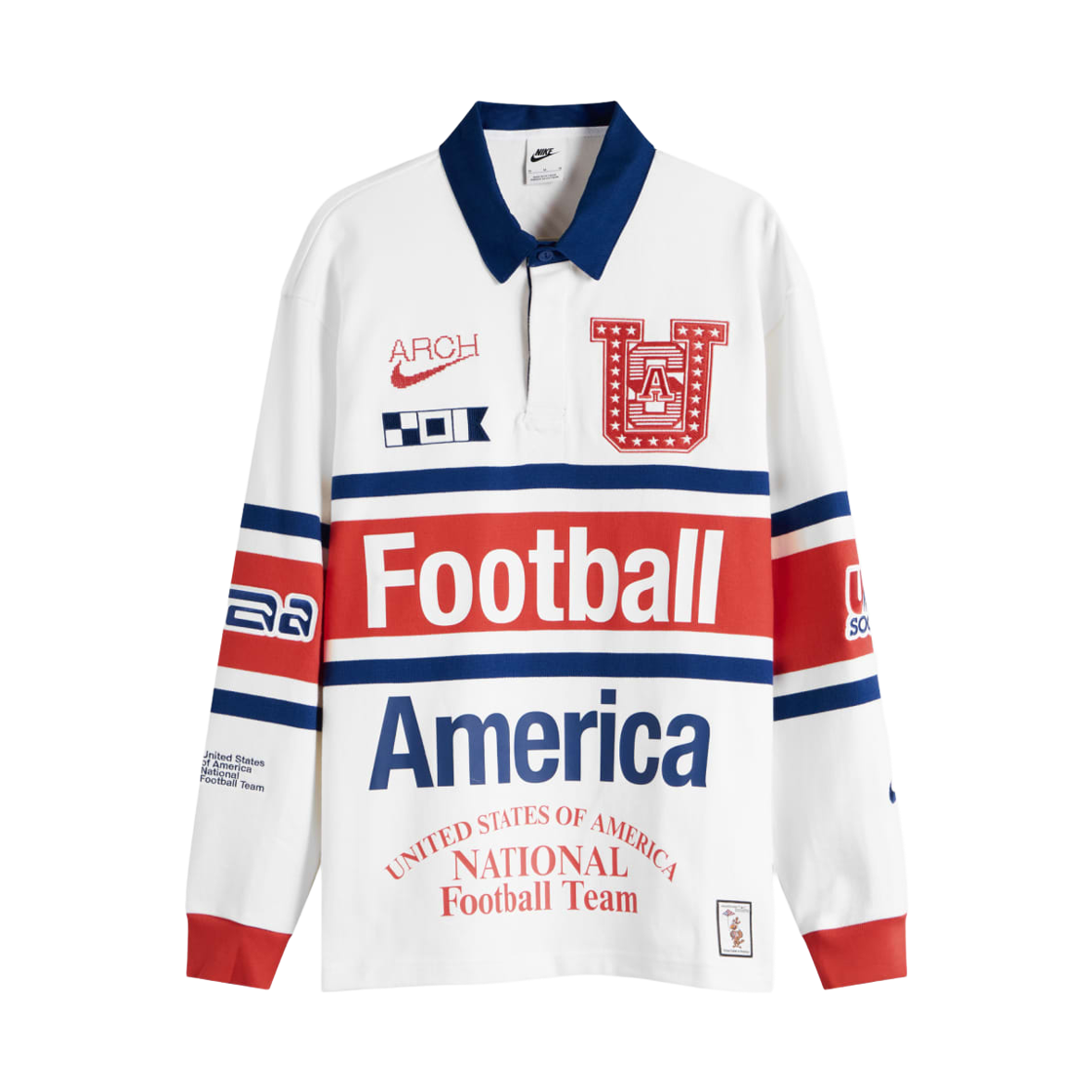 나이키 x 버질 아블로 아카이브 USA 롱슬리브 럭비 탑 화이트 (IM3227-100)