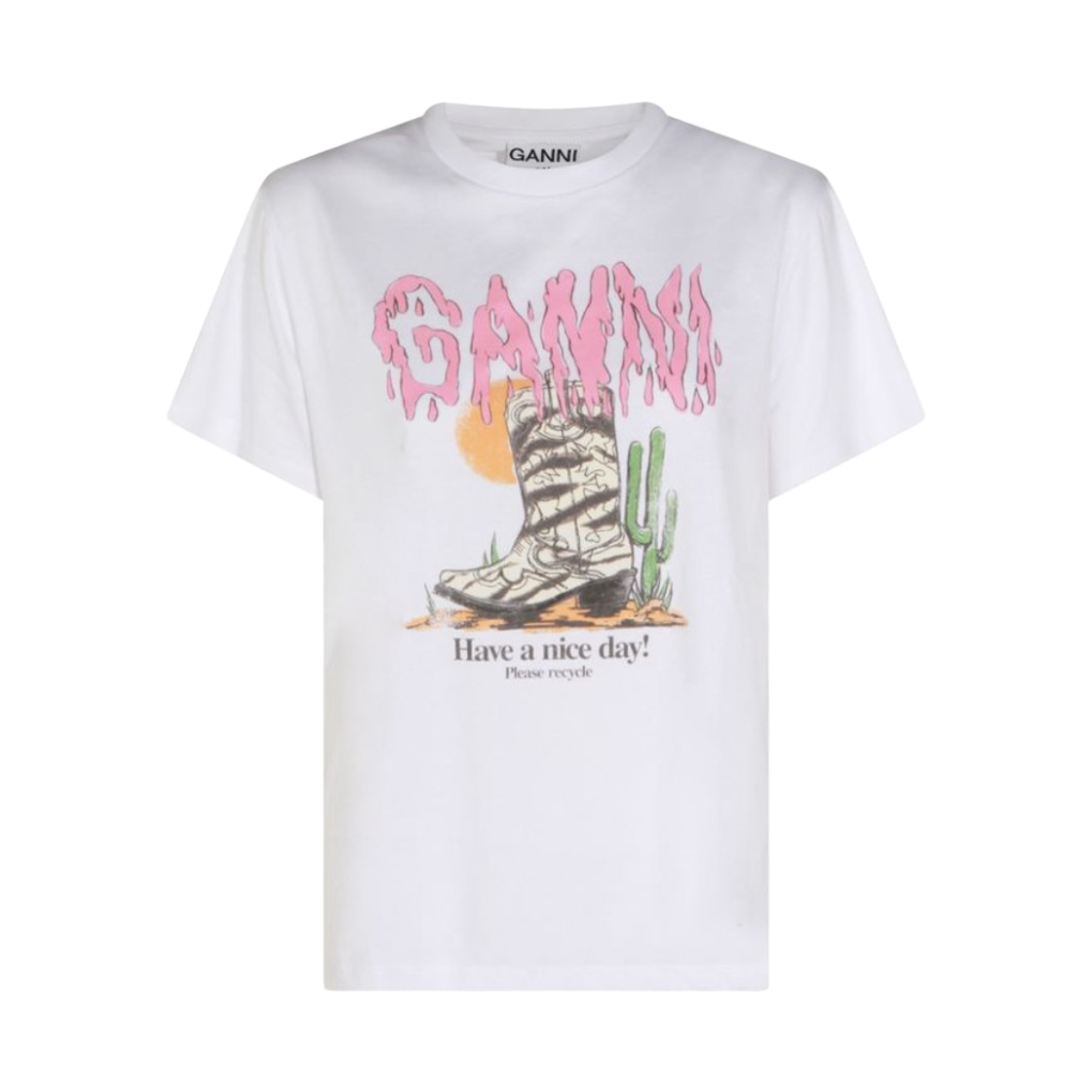 A1050253-151 (W) Ganni Basic Cotton T-Shirt Bright White