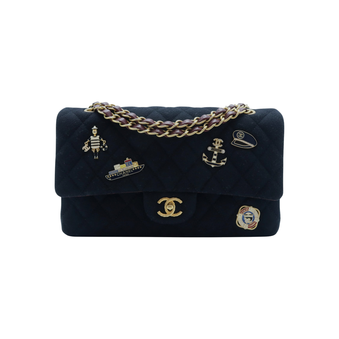 ITS3AHFUGP29 Chanel Classic Medium Fabric Marine Charm 26 Series