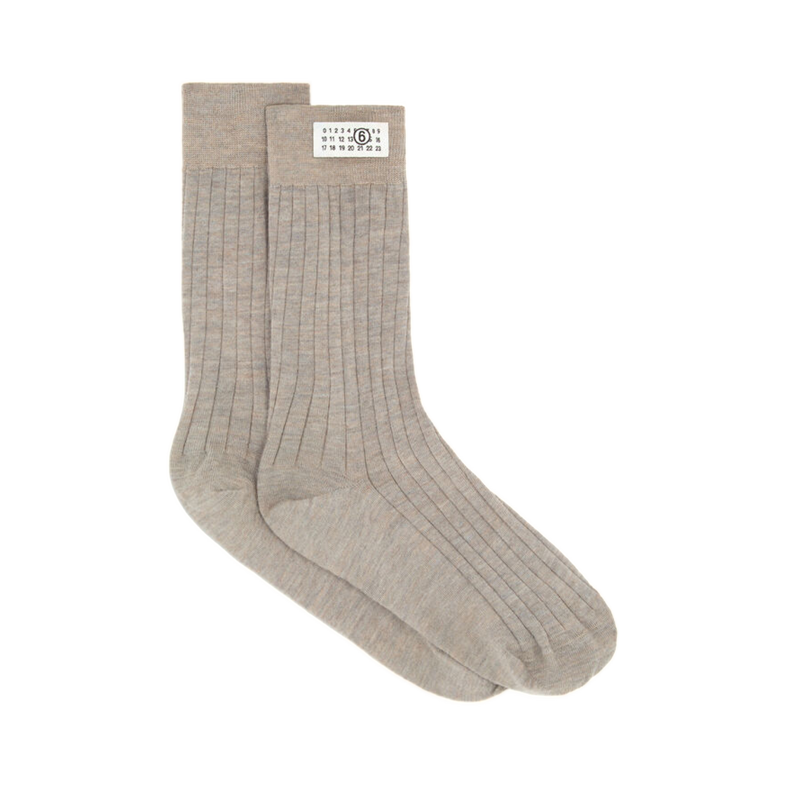 S52TL0040M13295733 MM6 Maison Margiela Wool Blend Socks Pink Beige