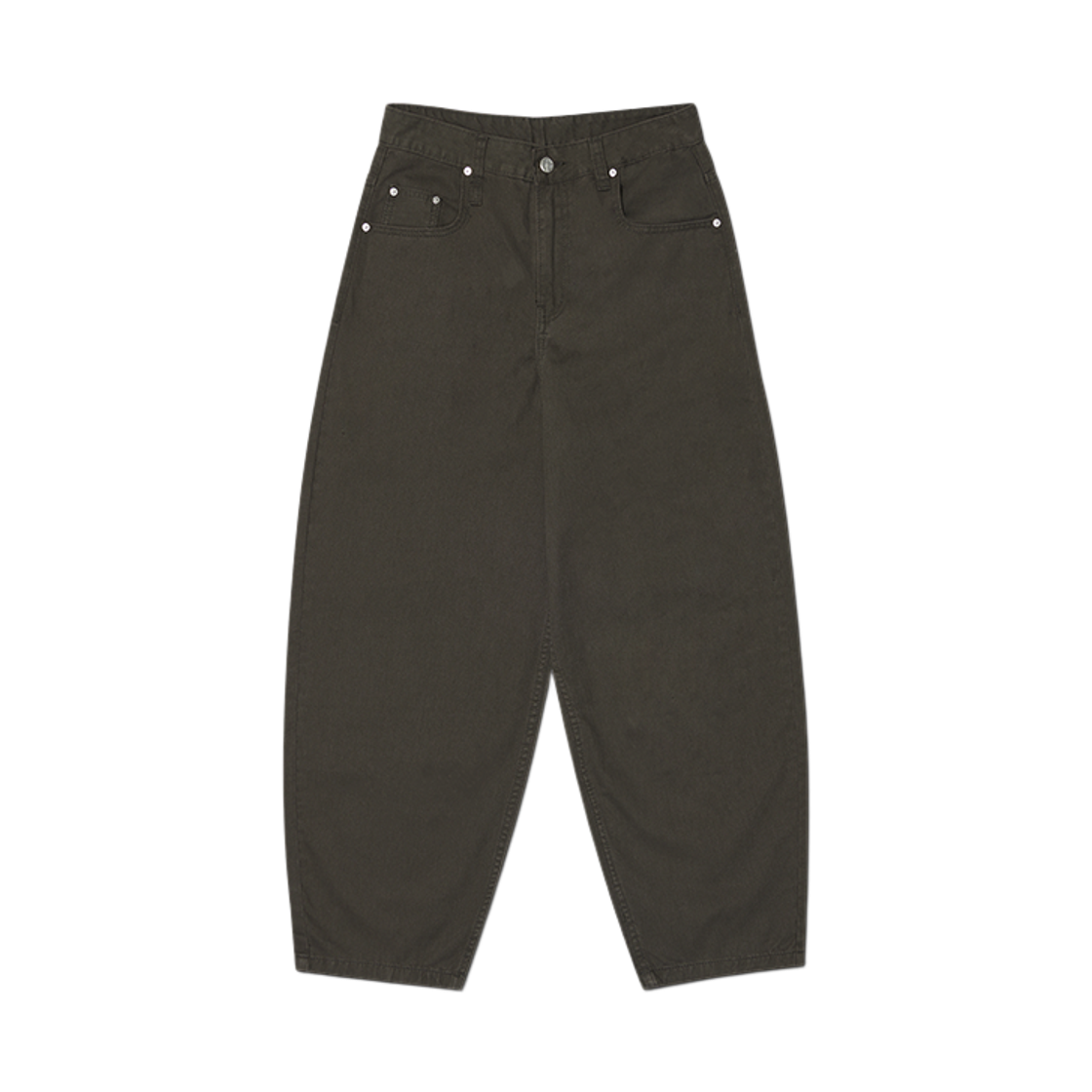 NMSS62PT01CHA NOMANUAL Wave Curved Cotton Pants Charcoal