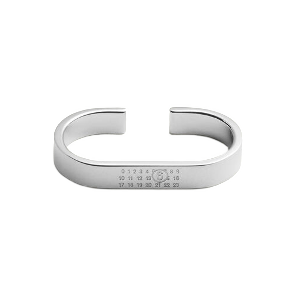 SM6UQ0120P6469951 MM6 Maison Margiela Palladium Double Numeric Ring Silver