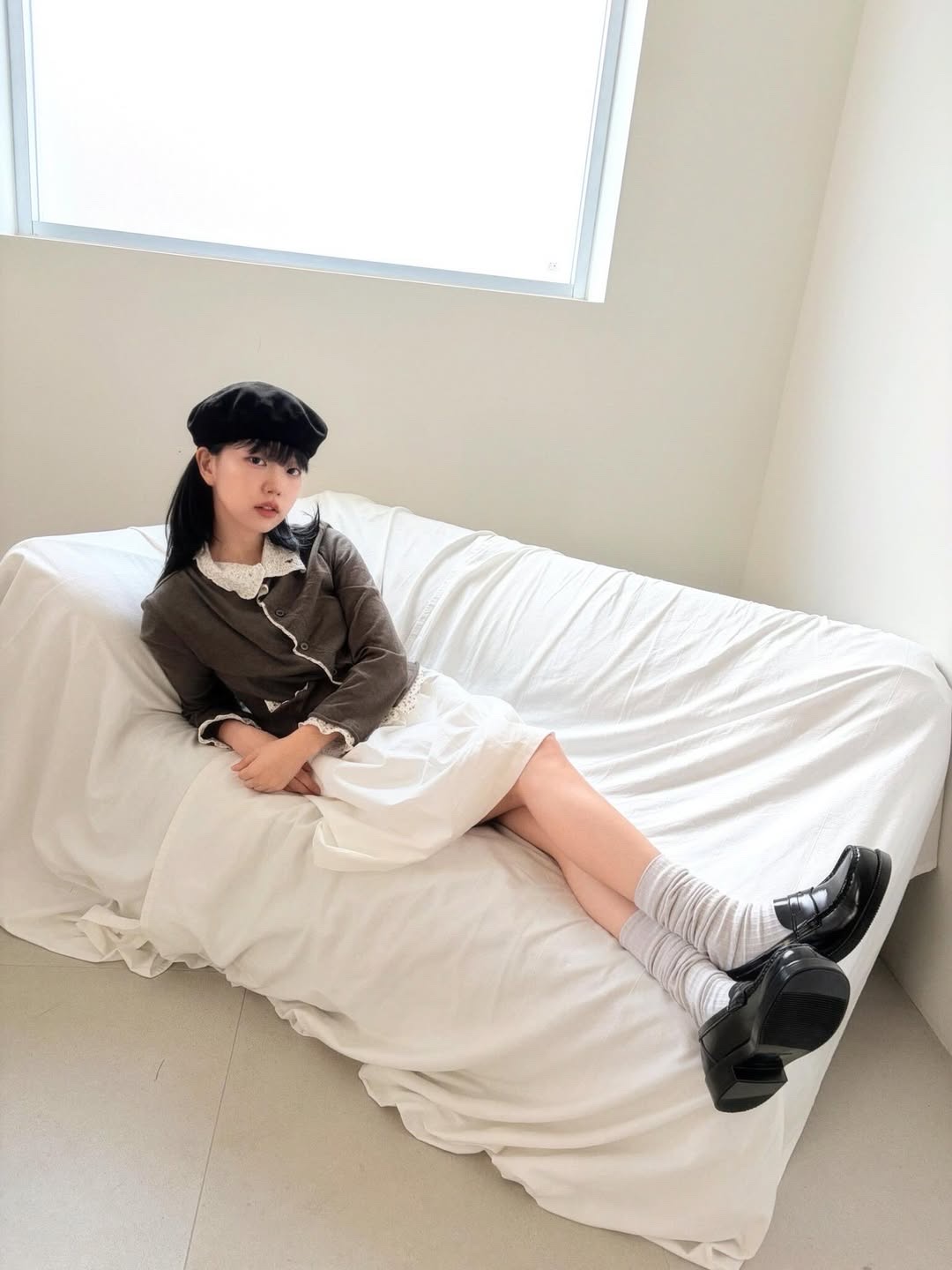 Haruta HS-4900 Oiko Loafer Black 착용 스타일 - 2
