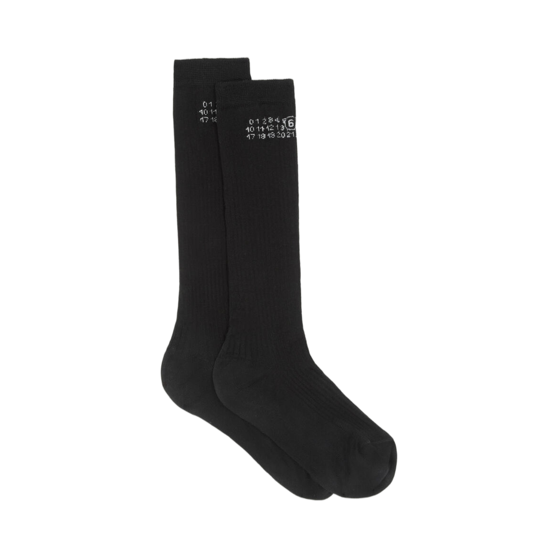 S52TL0041M13244900 MM6 Maison Margiela Knee High Socks Black