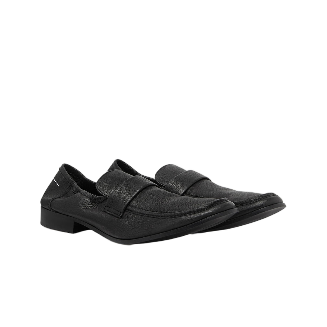 MM6 메종 마르지엘라 레더 스윙 토 로퍼 블랙(MM6 Maison Margiela Leather Swing Toe Loafers Black) - 2