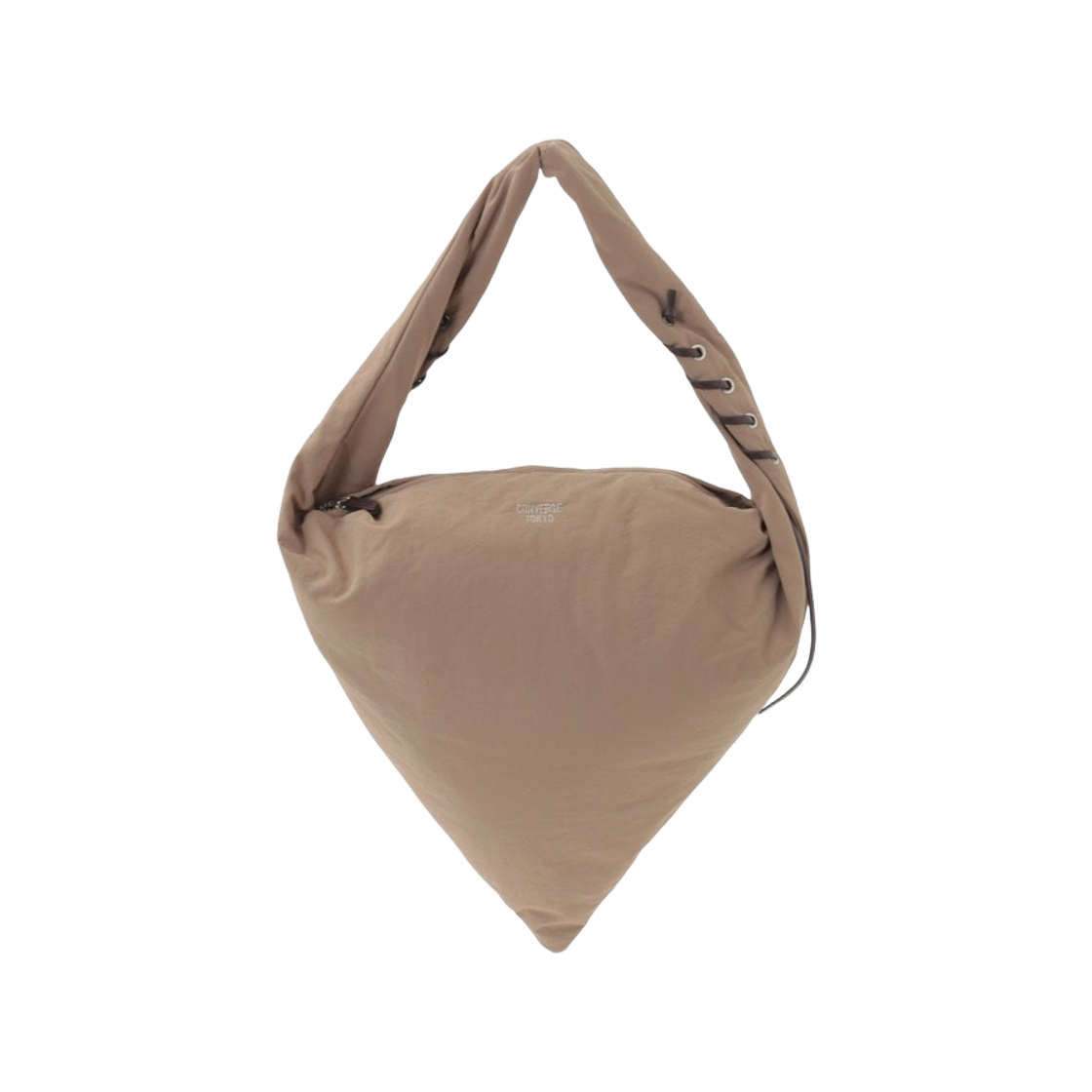 컨버스 도쿄 레이스업 트라이앵글 퍼프 백 베이지(Converse Tokyo Lace-Up Triangle Puff Bag Beige)