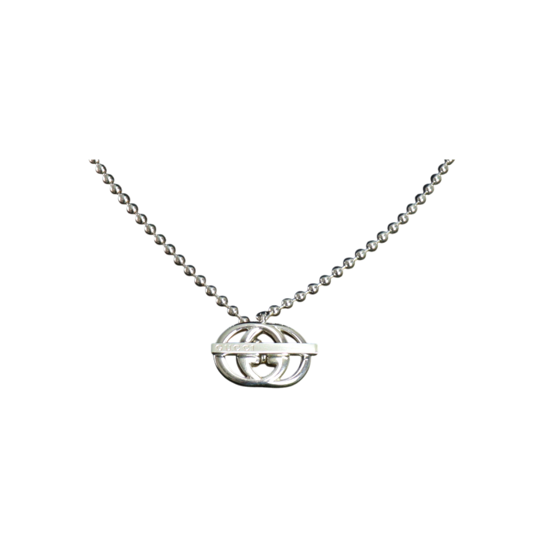 ITORF2KVKVP6 Gucci Interlocking Double G Silver Ball Chain Necklace