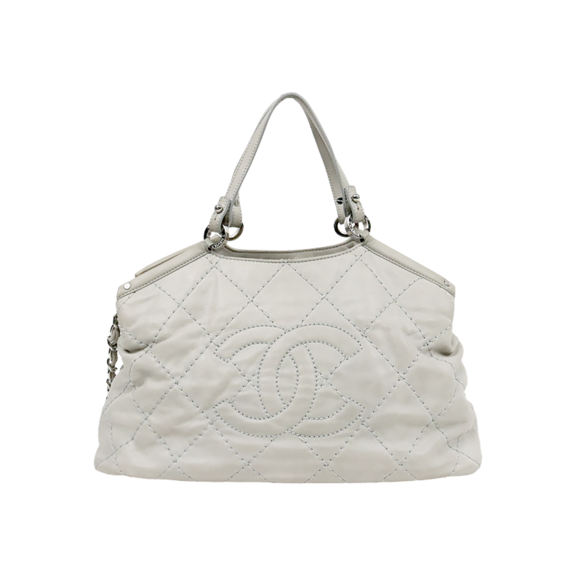 IT9AN6L78OIQ Chanel Gray Big CC Wild Stitch 2-Way Bag