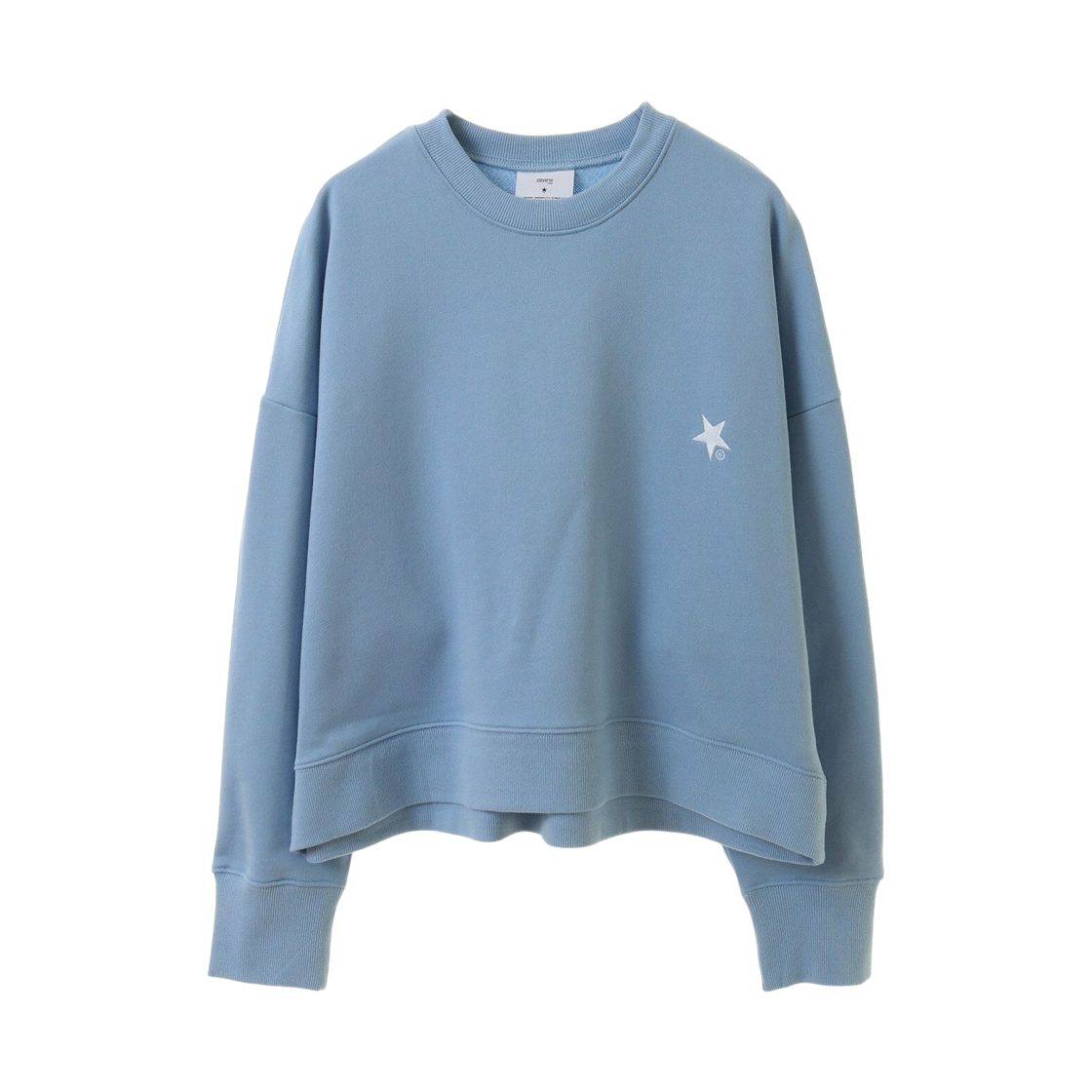 (W) 컨버스 도쿄 백 로고 숏 스웨트 색소폰 블루((W) Converse Tokyo Back Logo Short Sweat Saxophone Blue)