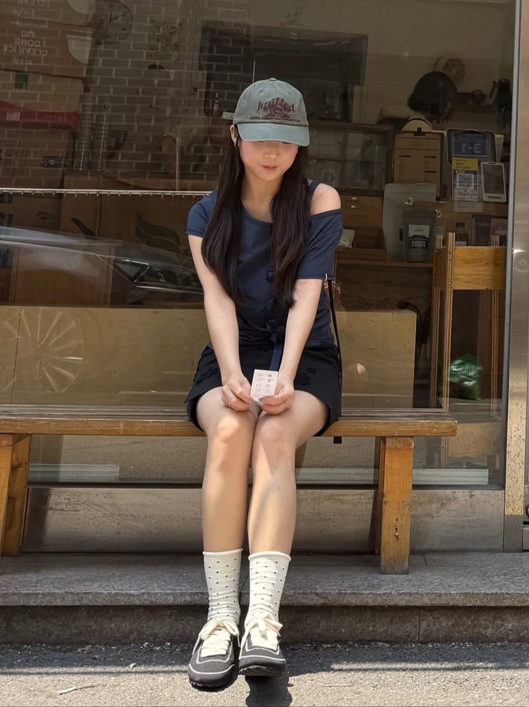 Knitted Palmtree Logo Ballcap Khaki, Knitted Palmtree Logo Ballcap Charcoal 착용 스타일 - 1