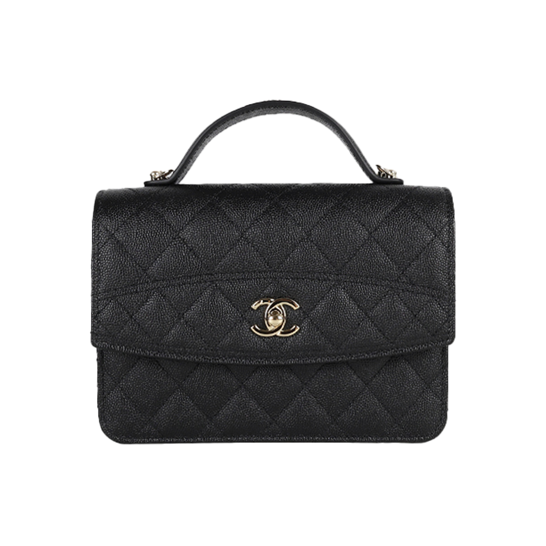 ITV6H79LIOJ7 Chanel 25C Caviar Mini Top Handle Backpack in Black