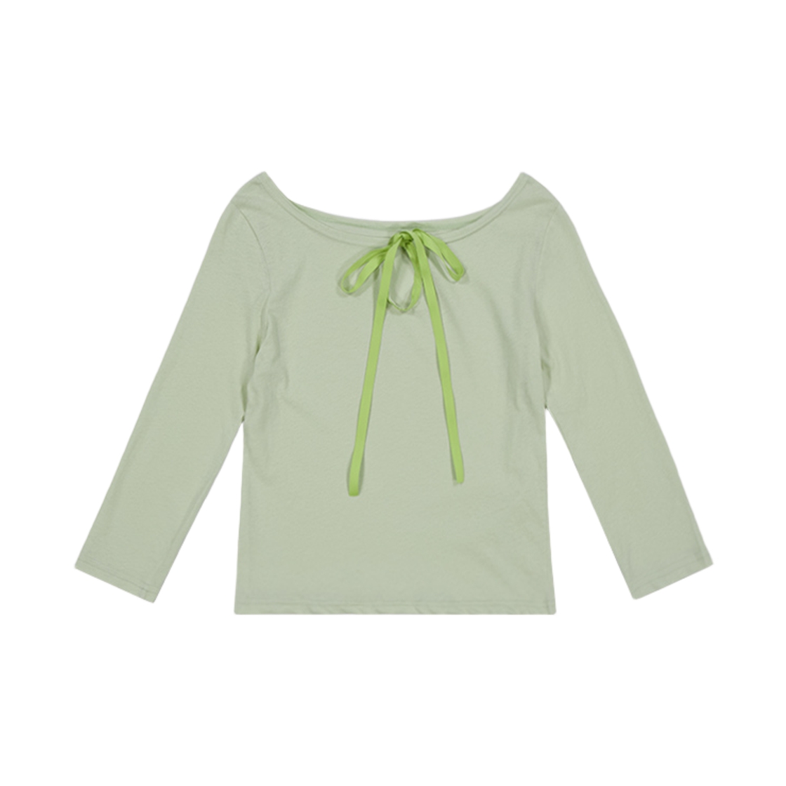 00115 MURMURE Sior Strap Boat Neck 3/4 Sleeve T-Shirt Green