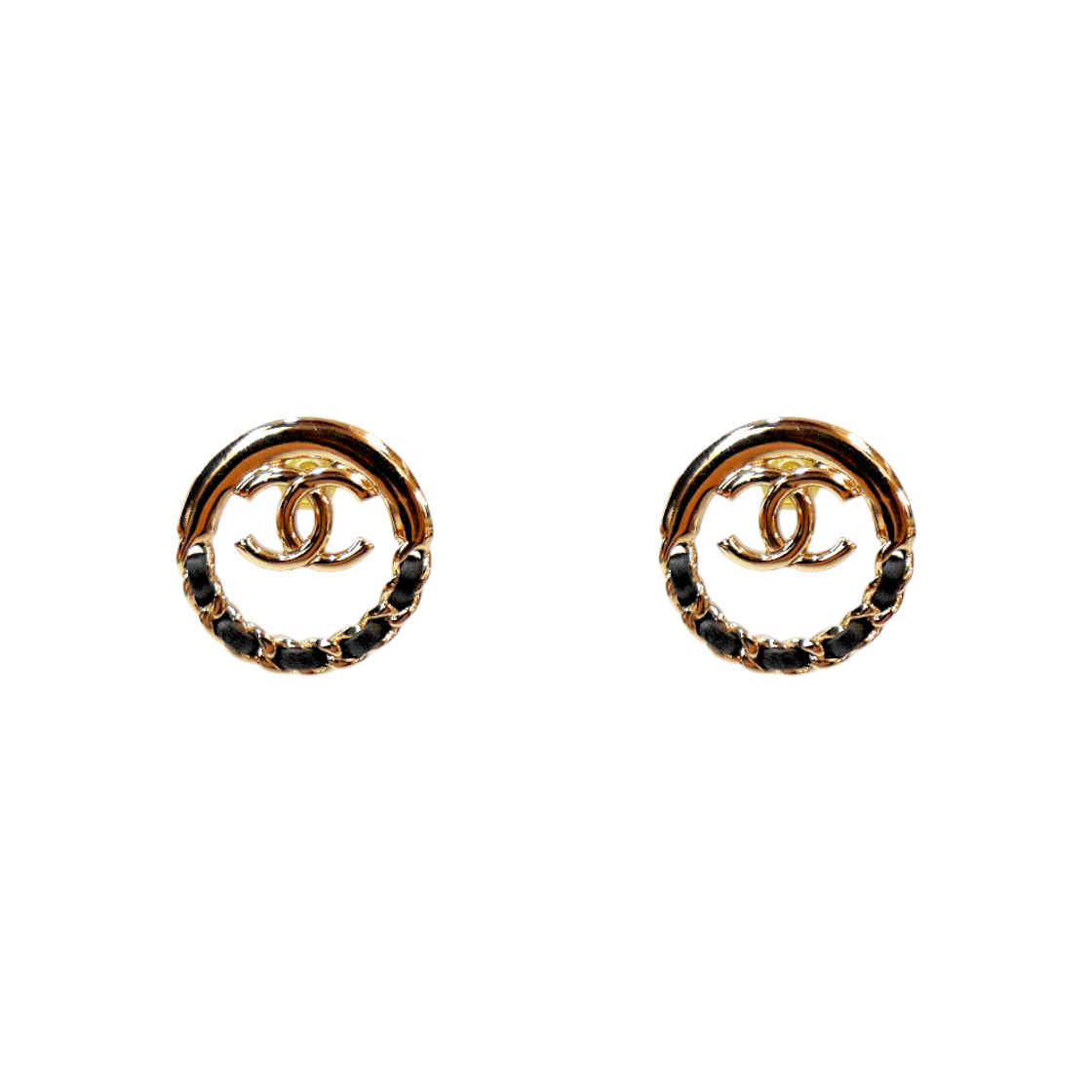 ITNKHEIW4LAP Chanel Chain Round CC Gold Earrings