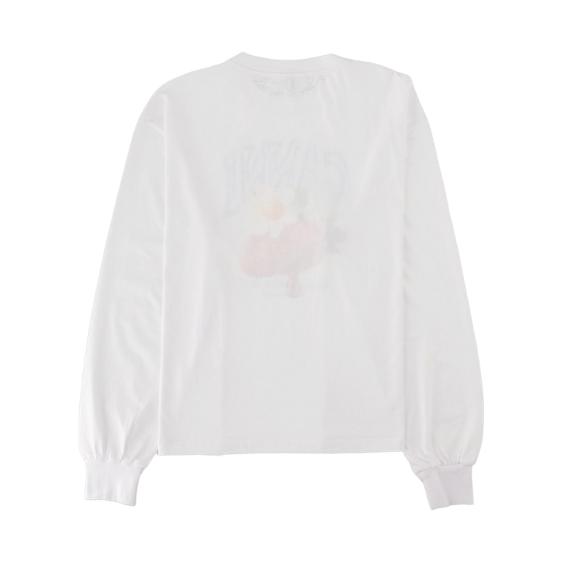 (W) 가니 스트로베리 그래픽 롱슬리브 티셔츠 브라이트 화이트((W) Ganni Strawberry Graphic Long Sleeve T-Shirt Bright White) - 2