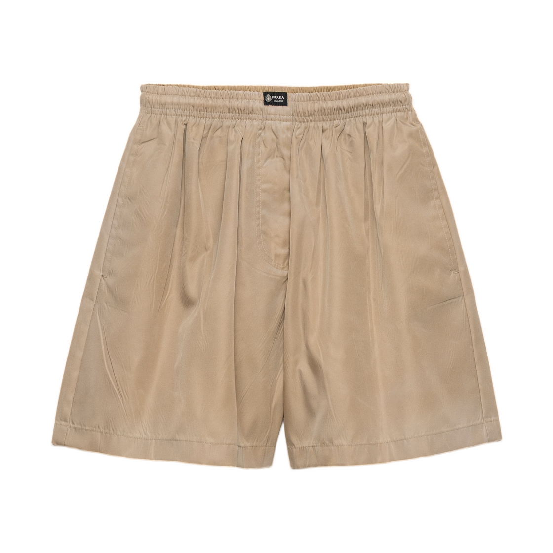 22H953-19YE-F0040 (W) Prada Washed Re-Nylon Shorts Camel Brown