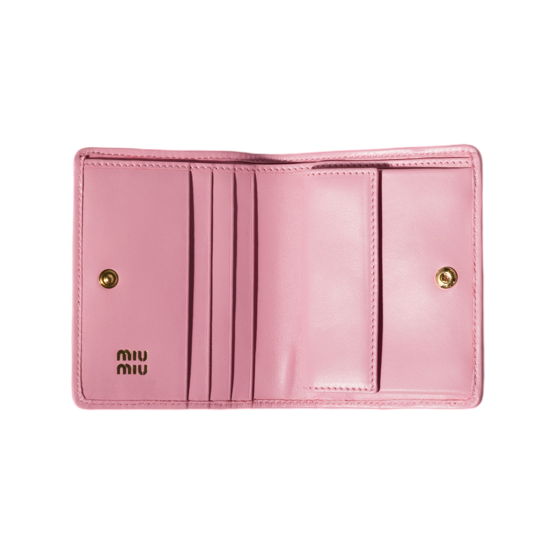 미우 미우 스몰 마틀라세 나파 레더 월렛 핑크(Miu Miu Small Matelasse Nappa Leather Wallet Pink) - 2