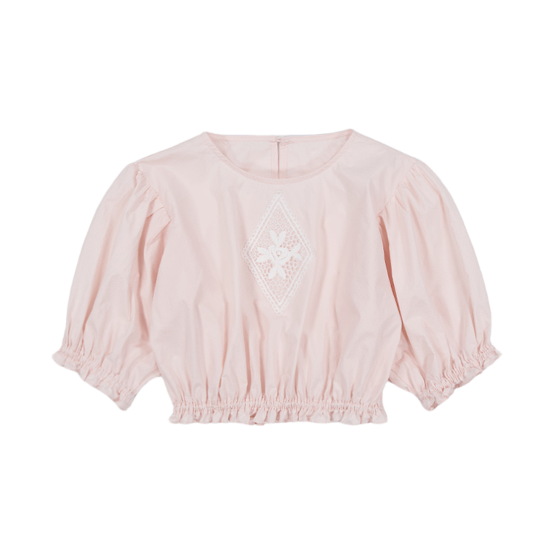 뮈르뮈르 린츠 크롭 퍼프 밴딩 블라우스 핑크솔리드(MURMURE Linz Crop Puff Banding Blouse Pinksolid) - 1