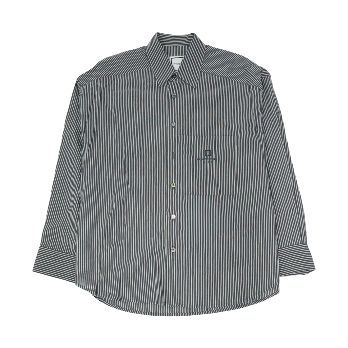 W261SH14841B Wooyoungmi Stripe Oversize Shirt Black - 26SS