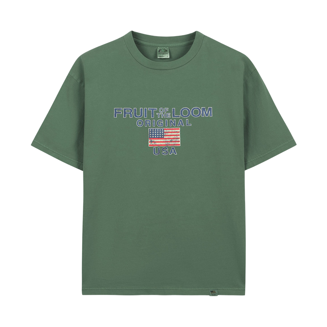 프룻오브더룸 피그먼트 USA 그래픽 티셔츠 그린(fruitoftheloom Pigment USA Graphic T-shirts GREEN)